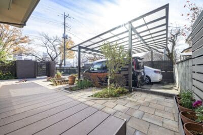カーポート 境界工事 ゲート レンガ 目隠し 群馬県 高崎市 S様邸